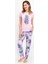 7706 Kadın Leafy Pineapple Pembe Kısa Kol Pijama Takımı 1