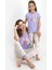 2466 Kız Çocuk Choose Color Lila Kısa Kol Pijama Takım 4