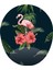 Pembe Flamingo Görselli - Bilek Destekli Oval Mousepad 20X23 cm 1