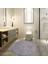 Nova Gri 120X120 cm Yuvarlak Kaymaz Pamuk Taban Peluş Banyo Paspası Banyo Halısı 1
