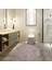 Nova Krem 120X120 cm Yuvarlak Kaymaz Pamuk Taban Peluş Banyo Paspası Banyo Halısı 1