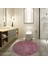Nova Pembe 120X120 cm Yuvarlak Kaymaz Pamuk Taban Peluş Banyo Paspası Banyo Halısı 1