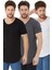 Erkek Siyah-Beyaz-Füme Pis Yaka Salaş T-SHIRT-UCLUTCPSR01S 1