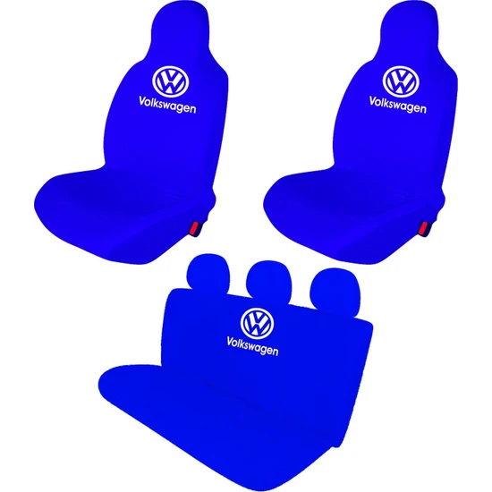 Antwax Volkswagen Polo Penye Oto Koltuk Kılıfı - Marka Logo Baskılı - Mavi
