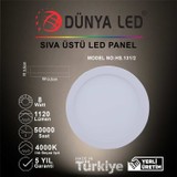 Dünya LED HS.131/2 8W Sıva Üstü Str Serisi LED Panel 4000K Ilık Beyaz Işık