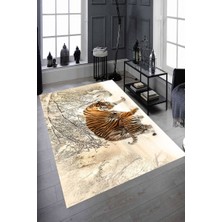 Resmiro Kaymaz Taban Yıkanabilir Kaplanlar ve Kar Desenli Halı