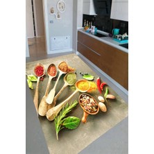 İnka Halı Antibakteriyel Kaymaz Dot Taban Yıkanabilir Dijital Baskı Mutfak Halısı MRC2578