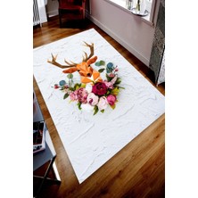 İnka Halı Antibakteriyel Kaymaz Dot Taban Yıkanabilir Dijital Baskı Halı MRC1900