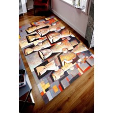 İnka Halı Antibakteriyel Kaymaz Dot Taban Yıkanabilir Dijital Baskı Halı MRC1901