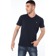 Turkish Lion V Yaka Lacivert Renk Kangal Köpeği Logolu T-Shirt