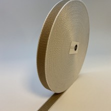 Globe 2,0 cm Bej-Beyaz Kolon - Şerit - Dar Dokuma - 25 Mt.