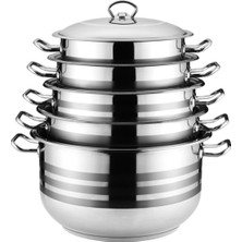 Famipa Çelik Tencere Seti Royal Galaksi 24-26-28-30-32 cm Boy 5 Tencere