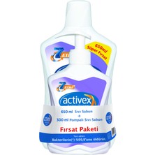 Activex Antibakteriyel Sıvı Sabun 650 ml + 300 ml - Hassas Ciltler x 2 Adet