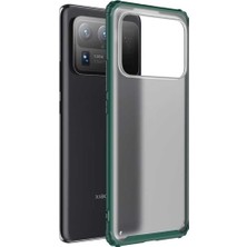 CoverZone Xiaomi Mi 11 Kılıf Kenarları Renkli Voldi Şeffaf Silikon Koruma Koyu Yeşil