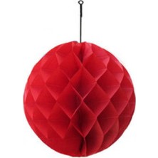 Hayaller Dükkanı Süs Ponpon Petekli Orta Boy Kırmızı Pk1