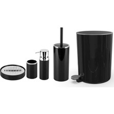 Primanova Lenox 5 Parça Banyo Seti Siyah(Emin Aksesuar)