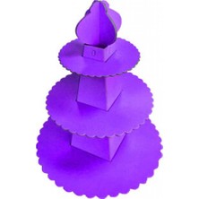 Hayaller Dükkanı Cup Cake Standı Piramit Modeli Düz Renk Mor Pk:1