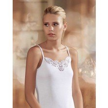 Şahinler Güpür Yaka Ip Askı Ribana Atlet Beyaz MB006