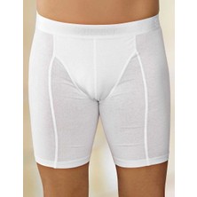 Şahinler Likralı Uzun Boxer Beyaz ME114