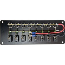 Sealux Marine Tekne Switch Panel 8 Anahtarlı Yatay 12-24v Sigorta Paneli