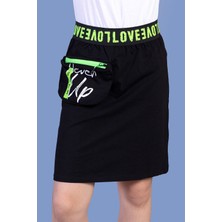 Toontoy Kız Çocuk Baskılı Çanta Detaylı Etek