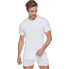 Çamaşırcım Shop Sedef Yıldız 1002 3'lü Penye Sıfır Yaka Erkek Fanila Beyaz