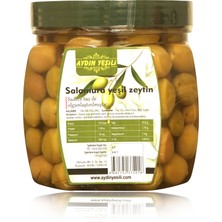 Aydın Yeşili Doğal Salamura Yeşil Çizik Zeytin 1l (Net 600gr)