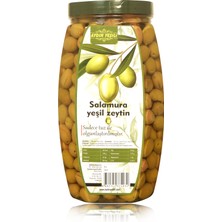 Aydın Yeşili Doğal Salamura Yeşil Çizik Zeytin 3 lt ( Net 1800 gr )