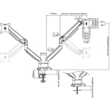 Digitus Gaz Basınçlı Yaya Sahip Sıkıştırmalı Ikili Monitör Tutucu 17-32"