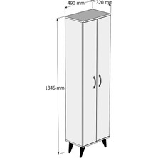 Tanmob 2 Kapılı 49CM Çok Amaçlı Dolap Çam - BDL0102
