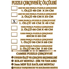 Efor Puzzle Çerçevesi 1000 Parça -Camsız - 1.ölçü 68 cm x 48 cm - Renk Koyu Kahve -Çerçeve 23 mm