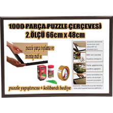 Efor Puzzle Çerçevesi 1000 Parça -Camsız - 2.ölçü 66 cm x 48 cm - Renk Koyu Kahve -Çerçeve 23 mm