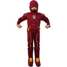 Bkmc Flash Kostümü Kaslı Delüks +Kılıç Seti