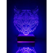 Modiwa Design Desenli Kurt 3D 16 Renk Gece Lambası