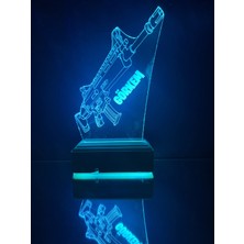 Modiwa Design Kişiye Özel Fortnite Makineli Tüfek 16 Renk Dekoratif Lamba