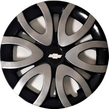 HMNL Chevrolet  chevrolet Corvette 15'' Inç Gri - Siyah  4lü Set Jant Kapağı Çelik Jant Görünümlü