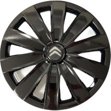 HMNL Citroen  Citroen Saxo 16'' Inç  Piano Black 4lü Set Jant Kapağı Çelik Jant Görünümlü