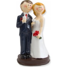 Hayaller Dükkanı 20 Adet Gelin Damat Battal Boy Yeni Pk:1 Gelin Damat Beyaz  Uçaklı Pk1 Biblo Nikah Şekeri Malzemeleri