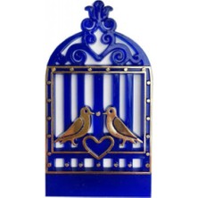 Hayaller Dükkanı Kuş Kafesi Kalpli Plastik Lacivert Pk:25