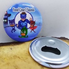 Hayaller Dükkanı 10 Adet Pija Maskeliler Pjmaskeliler Doğum Günü Partisi Baskılı Resimli Metal Magnet Açacak 58 mm Doğum Günü Si
