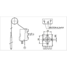 İmit TR2/540020 (50-300°C) 1 mt Isıtıcı Termostat - Çift Kontaklı