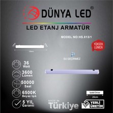 Dünya LED HS.813/1 36W LED Etanj Sarkıt Armatür 6500K Beyaz Işık