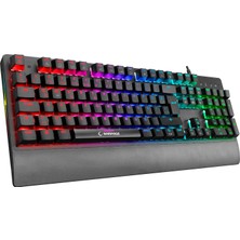 Rampage Rmk-Gx9 Pulsar Siyah USB Rgb Aydınlatmalı Q Red Switch Mekanik Klavye