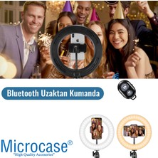 Microcase 26 cm Youtube Instagram Tiktok Selfie LED Halka Işık + 2.1 mt Tripod + Bluetooth Kumanda - AL2642