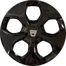 HMNL  dacia Duster 14'' Inç Piano Black Siyah 4lü Set Jant Kapağı Çelik Görünümlü