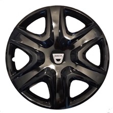 HMNL  dacia Dokker 15'' Inç Piano Black Siyah 4lü Set Jant Kapağı Çelik Görünümlü