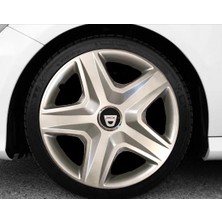 HMNL  dacia Sandero 15'' Inç Gri   4lü Set Jant Kapağı Çelik Görünümlü