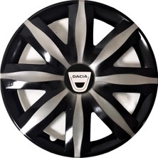 HMNL  dacia 1325 15'' Inç Gri - Siyah  4lü Set Jant Kapağı Çelik Görünümlü