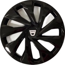 HMNL  dacia Lodgy 15'' Inç Piano Black Siyah 4lü Set Jant Kapağı Çelik Görünümlü