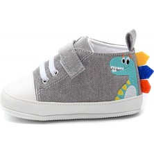 First Step Dinazor Nakışlı Bebek PATIK-GRİ-G-2319